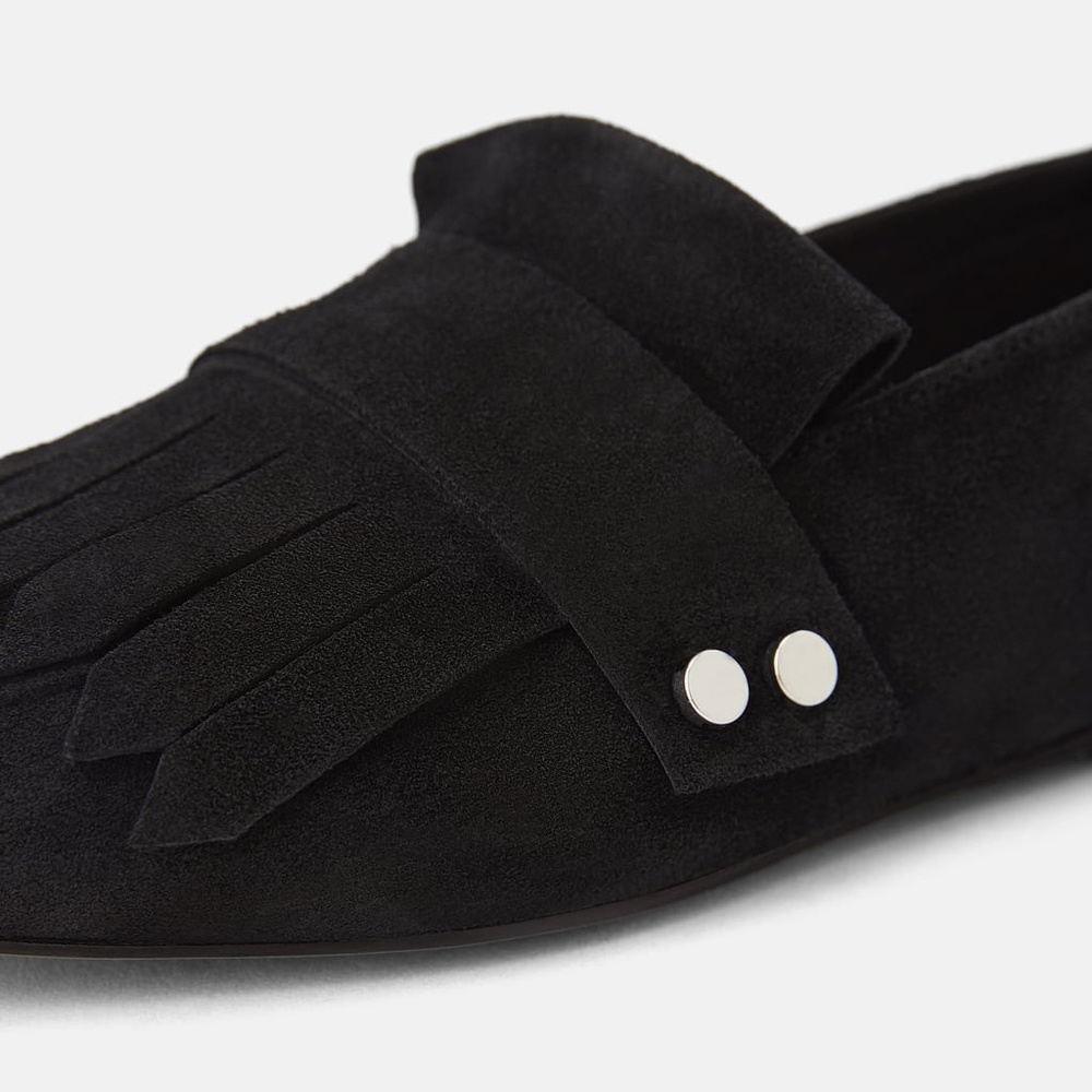 NWT Zara Studded Leather Loafers - Picture 5 of 6